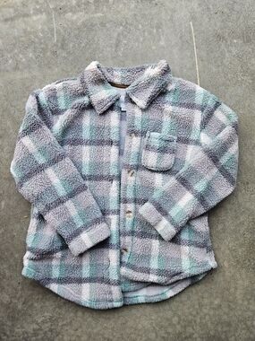 Koolaburra by UGG Sherpa Plaid Shacket Jacket Womens Medium Soft Cozy